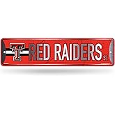 Rico Industries NCAA Texas Tech Red Raiders Metal Street Sign 4" x 15" Home Décor - Bedroom - Office - Man Cave