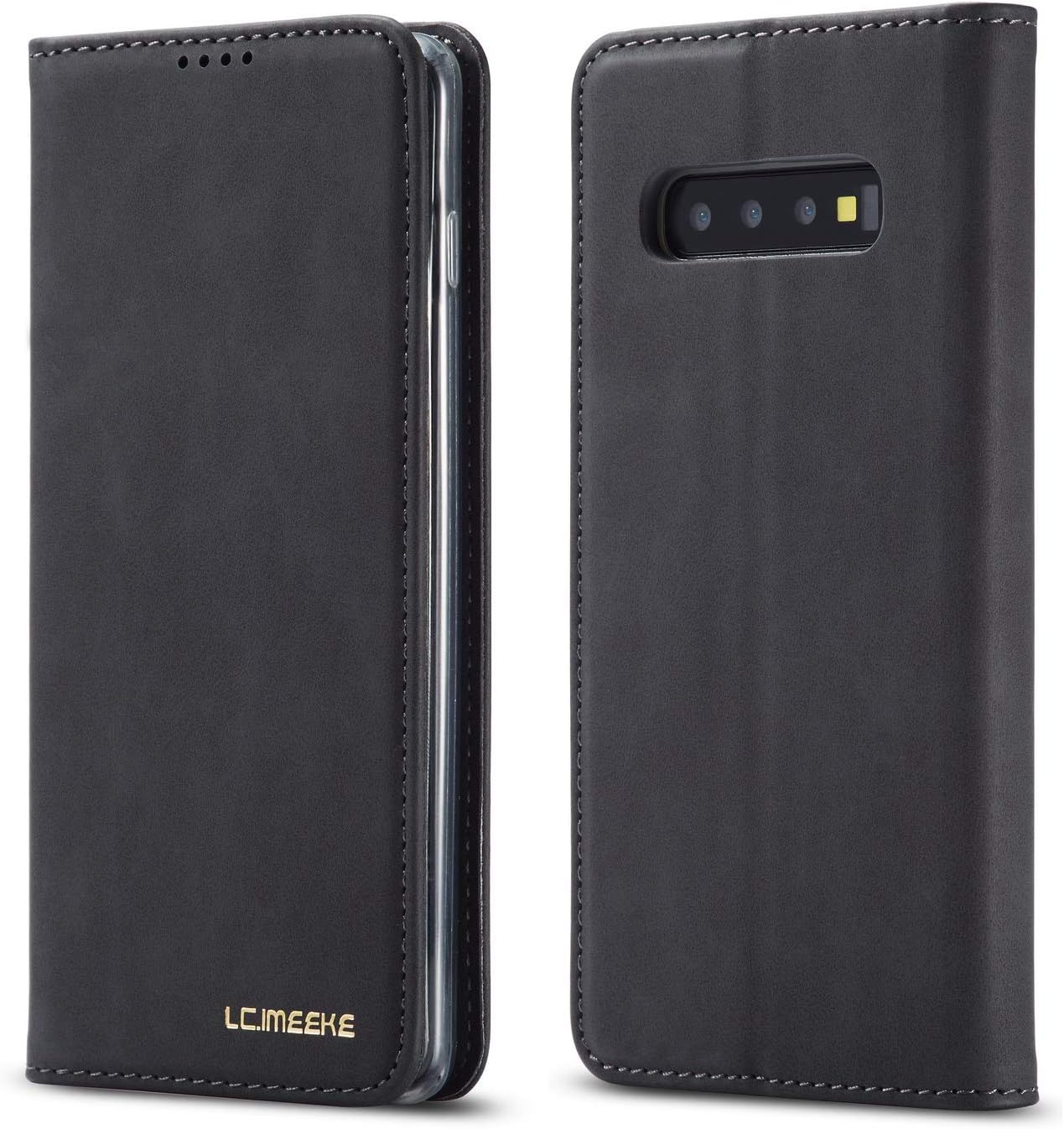 DEFBSC Samsung Galaxy S10e Flip Wallet Case with Kickstand Card Slots,Magnetic Closure Shockproof PU Leather Folio Flip Case for Samsung Galaxy S10e(Black)