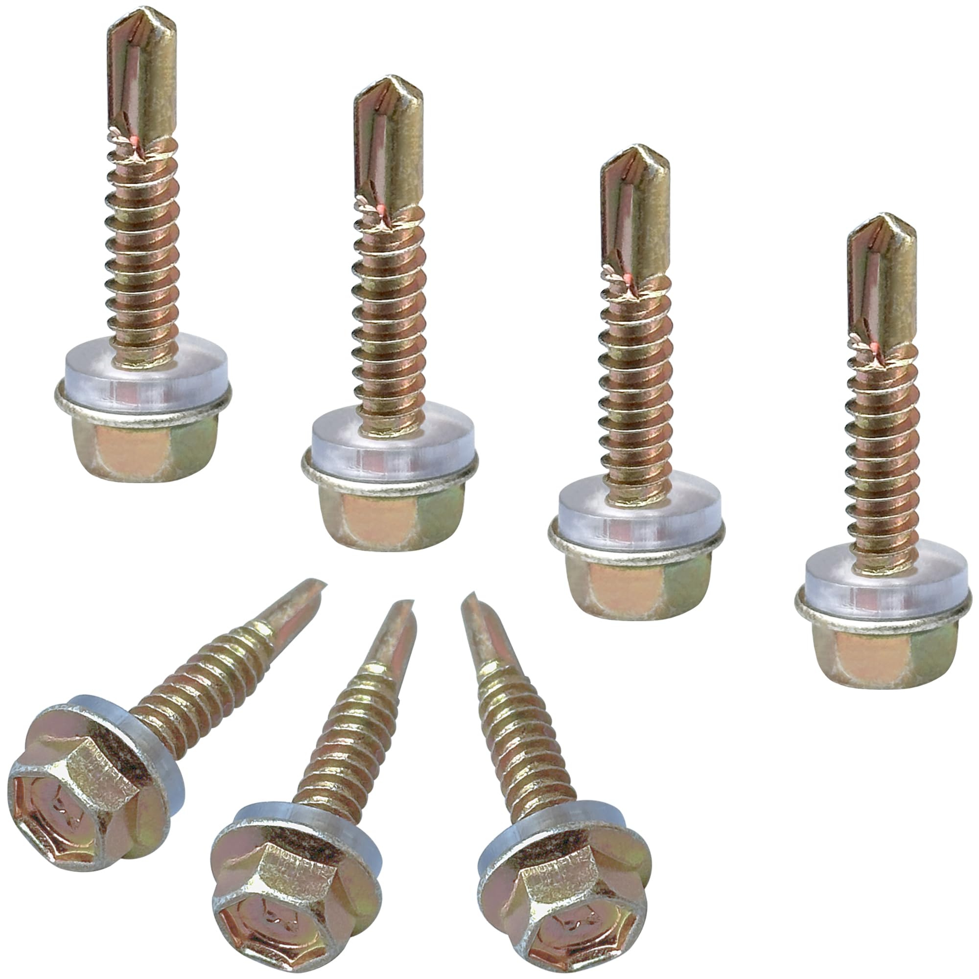 50 PCS Hexagon Self Tapping Self Drilling Screws with Pads for Metal Sheets,Wooden Sheets and Plastic Sheets (M4.8 * 30mm)