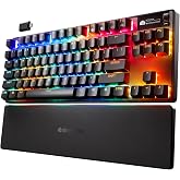 SteelSeries Apex Pro TKL Gen 3 Gaming Keyboard - Black | OmniPoint 3.0 Analog Magnetic Switches, Rapid Trigger, Rapid Tap/SOCD, Protection Mode, OLED, RGB, PBT Keycaps, 2.4G+BT