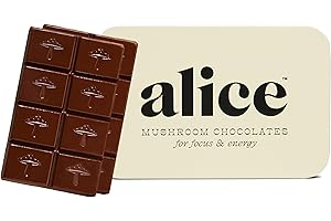 Alice Mushrooms Brainstorm | Mushroom Chocolates | Energy Bites for Focus, Clarity & Cognitive Function | Lions Mane, Cordyceps Mushrooms, Guarana & Phosphatidylserine, Natural Caffeine | Nootroopic