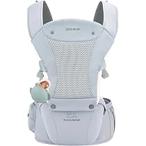 Bebamour Porte-bébé Pour Nouveau-nés Et Tout-petits Porte-bébé Hipseat 0-36 Mois Avec Capuche, 3 Coussinets De Dentition, Rallonge De Taille, Sac De Rangement Et étui à Tétine,Beige