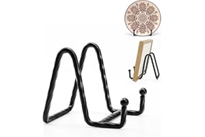 YCLYC Picture Stands for Display 3 Pack 3 Inch Plate Stands for Display - Black Metal Decorative Plate Stand, Plate Holder Display Stand, Picture Frame Stand, Plate Display Stands for Picture Stand