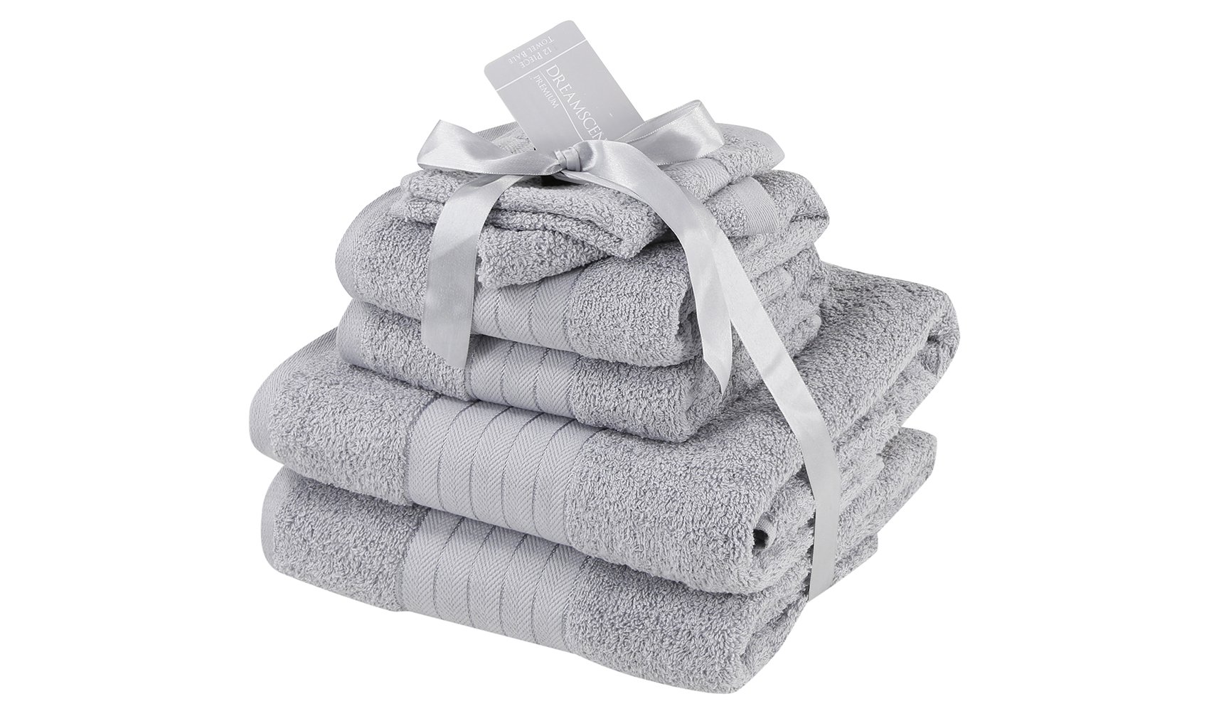 Brentfords Luxury Supersoft 6 Piece Hand Bath Towel Bale 100% Cotton - Silver