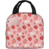 Strawberry Daydream Reusable Insulated Lunch Bag For Women Men Waterproof Tote Lunch Box Thermal Cooler Lunch Tote Bag For Work Office Travel Picnic