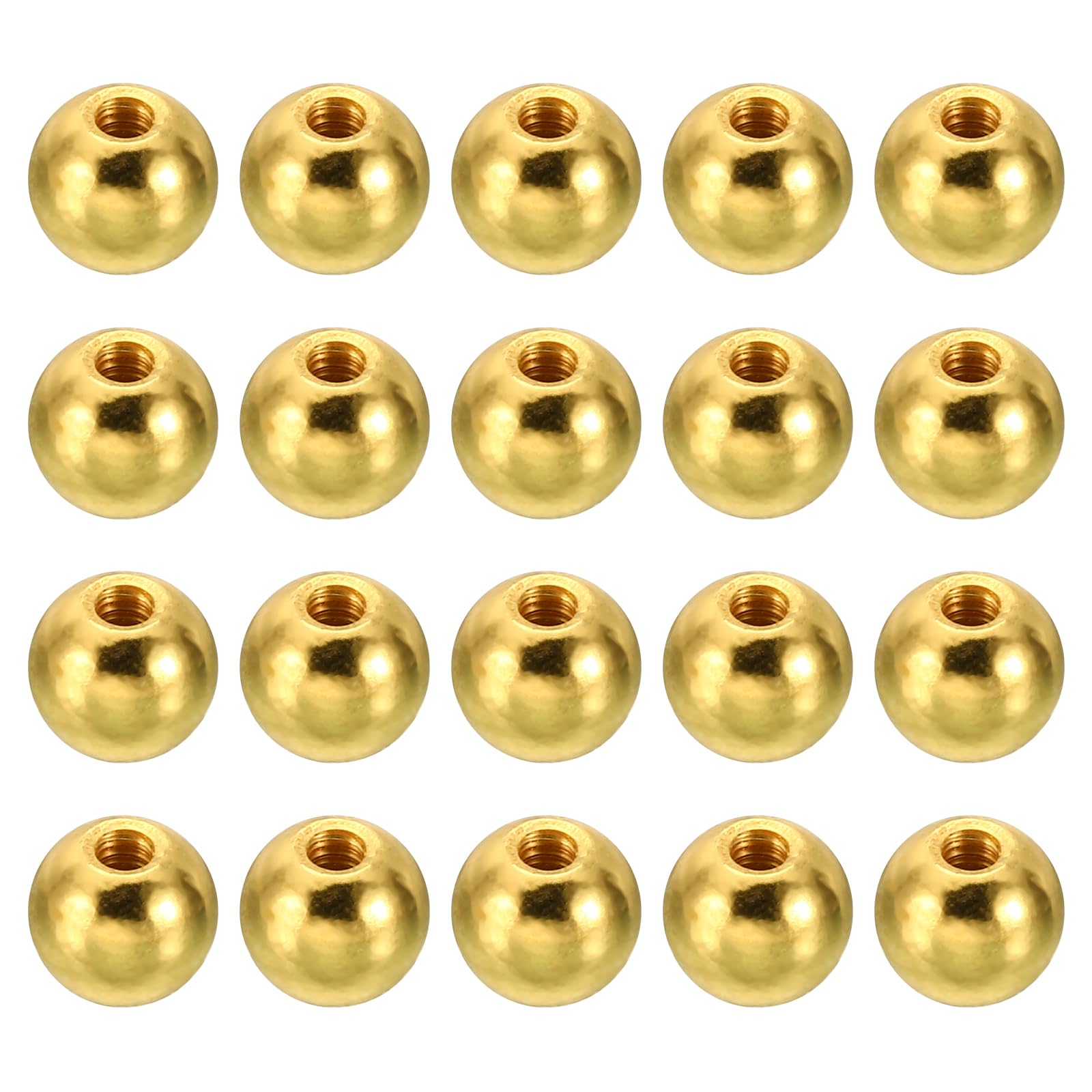 PATIKIL M3 x 9mm Ball Nuts Knob, 30 Pack Steel Drilling Ball Caps Blind Hole Handle Nut Decoration for Furniture Lamp or DIY Project, Electrophoresis Gold