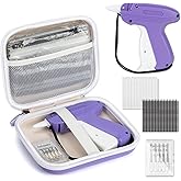 Mini Stitch Gun for Clothes, Mini Clothing Stitcher Gun with Hard Case, Speedy Clothing Sewing Quick Stitch Gun Stitchy Fixer, Tagging Gun Kit with 5000 Black White Fasteners and 6 Needles, Purple