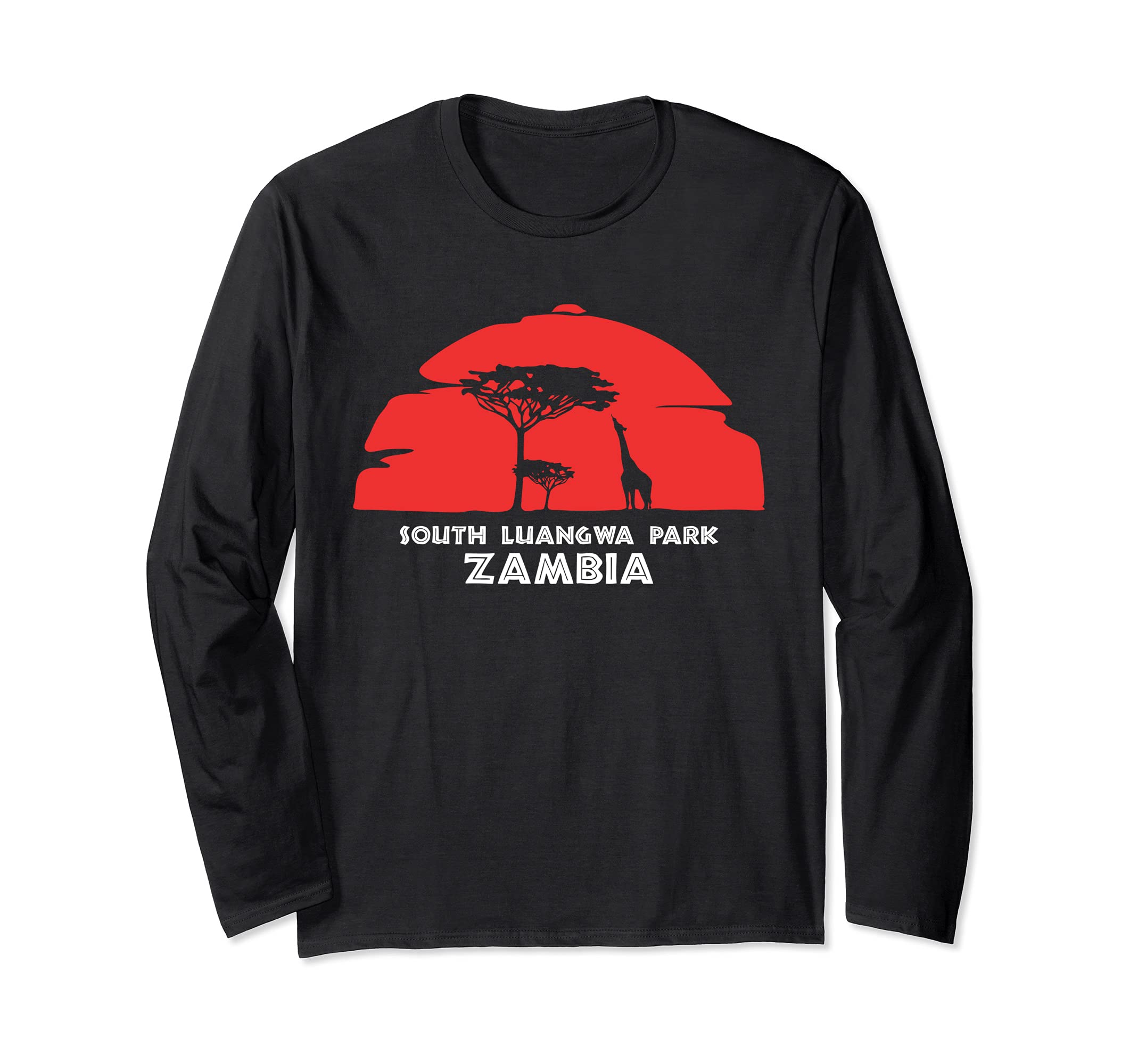 South Luangwa Park, Zambia Africa Safari Girrafe Long Sleeve T-Shirt