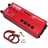 MOVFFGGRM 3000W 12V Power Inverter,Peak 6000W, Car/Truck/RV DC 12V to 110V 4AC Converter, 6X 2.4A USB Ports,with 18W Type-C Quick Charge Port,LCD Digital Display