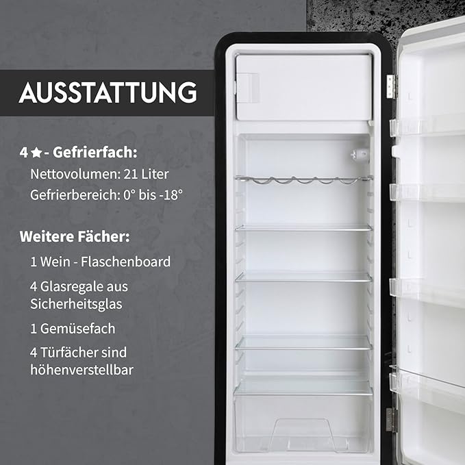 Vintage Industries Retro Kuhlschrank Havanna In Schwarz 50er Jahre Look Grosse 152 5 Cm Kuhl Gefrier Kombination 302l Getranke Kuhlschrank Mit Gefrierfach Gefrierschrank 21l Amazon De Elektro Grossgerate