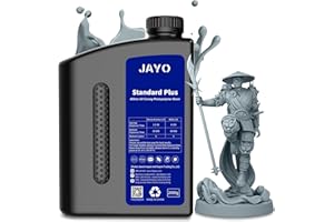 JAYO 3D Printer Resin 2KG, Upgraded Standard Plus 3D Printer Resin, 405nm UV Fast Curing Photopolymer 3D Resin for LCD DLP SLA 3D Printer, Higher Precision & Stronger Toughness, Blue Grey 2000g