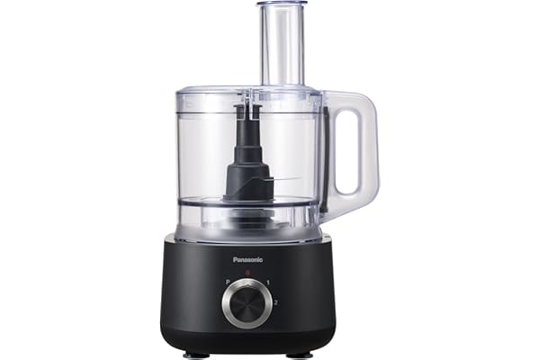 Panasonic Food Processor, Electric Vegetable Chopper for Speedy Food Prep, 5 Attachments to Shred, Whip, Mince, Chop, Grind, 