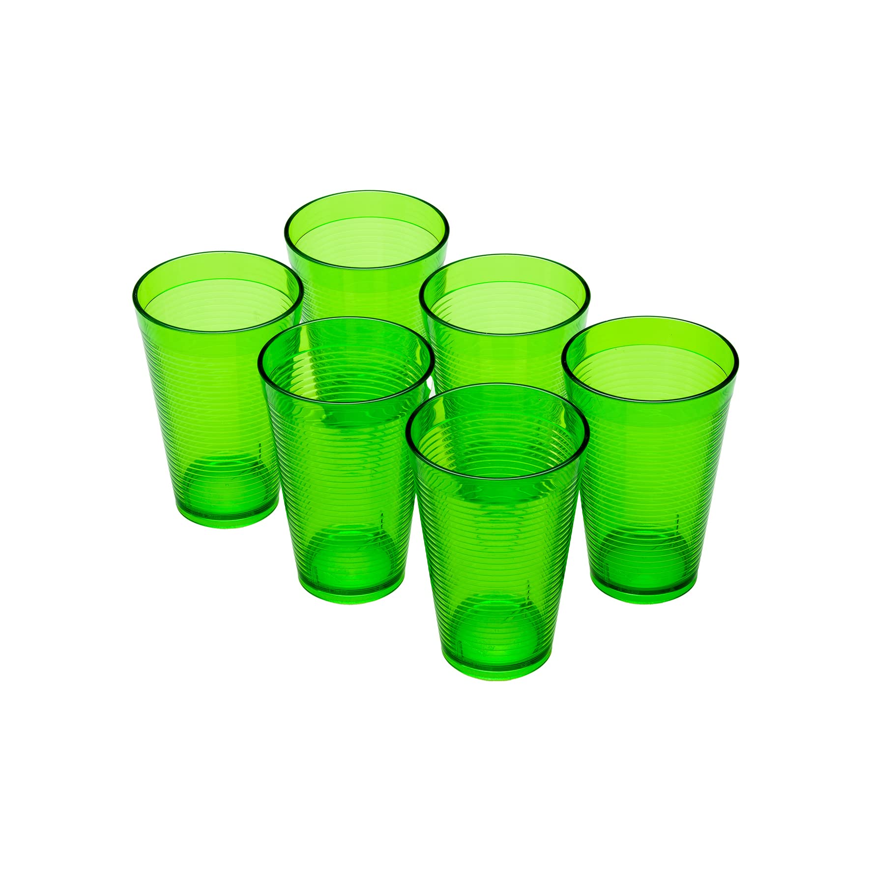 Omada Design 6 Cocktail/Beverage Glasses 400 ml, Stackable, Shatterproof, Plastic for Outdoor Use, Samba Line