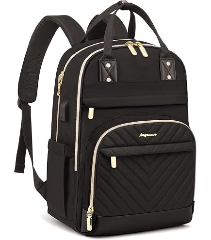 LOVEVOOK Laptop Backpack for Women 18.4 inch,Cute Womens Travel Backpack Purse,Professional Laptop Computer Bag,Waterproof Work Business College Teacher Bags Carry on Backpack with USB Port,Black : Electronics
