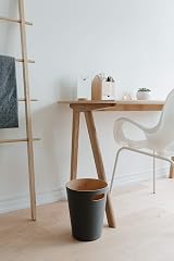 Umbra Woodrow 2 Gallon Modern Wooden Trash Can Dark Grey/Natural view 8