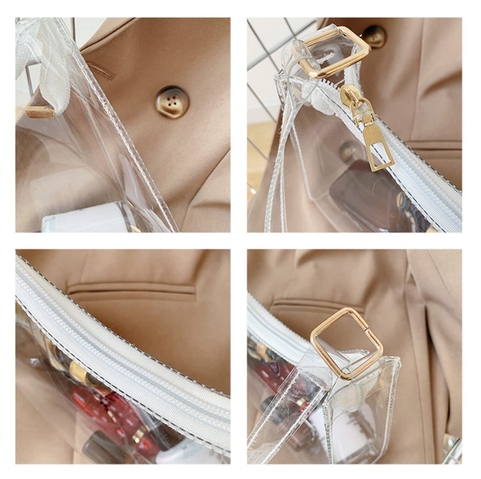 Lackycc Clear Bag for Stadium Events Women's Purse Handbags Small Purse shoulder bag Crossbody Bag