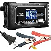 Dylannet Smart Battery Charger 20A 12V/24V Fully Automatic Maintainer, Trickle Charger/Desulfator with Overcharge Protection 