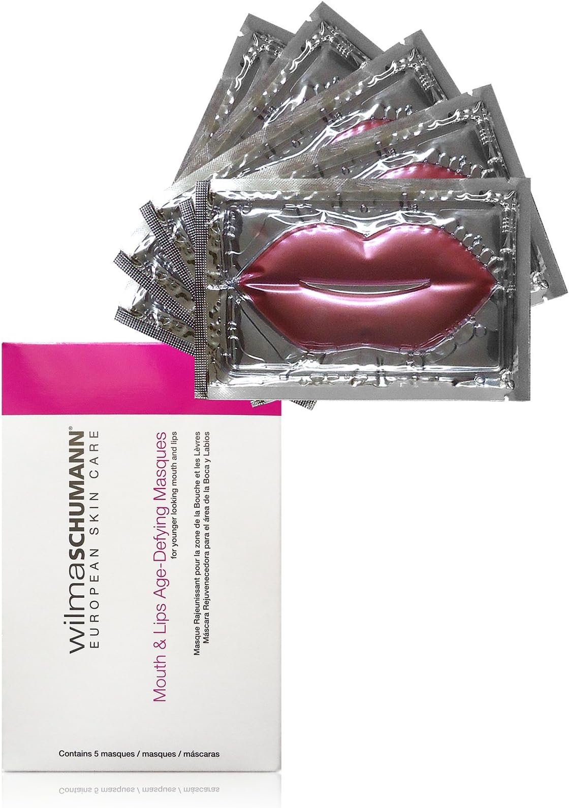 WILMA SCHUMANN Mouth & Lips Age Defying Masques - Concentrated Anti-aging Lip Mask Treatment with Peptides, Hyaluronic Acid, Collagen, & Glycerin to Hydrate & Plump Your Lips (5 Applications per Pack)