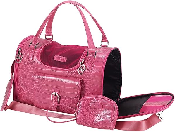 pink dog purse