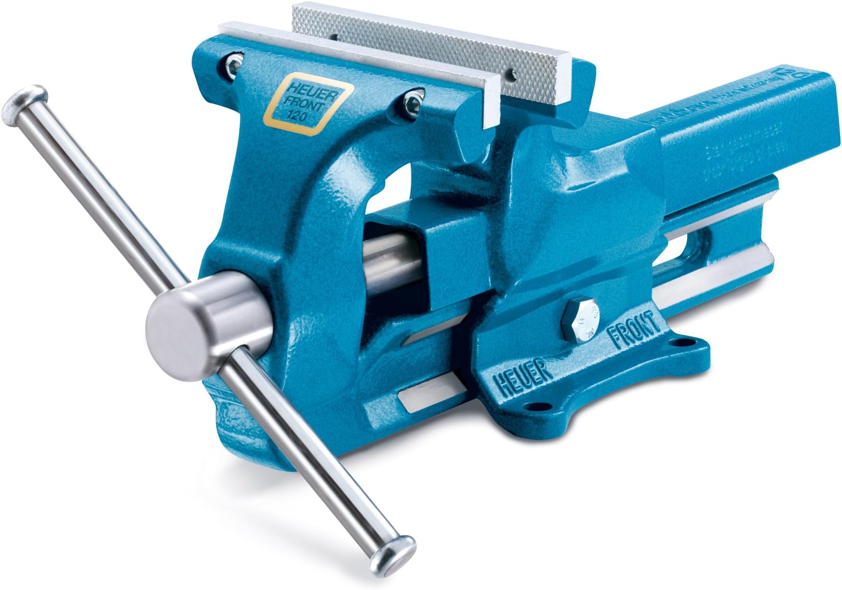 Heck Industries VH101120 Heuer 120 mm Forged Iron Bench Vise, Forged Steel, Blue
