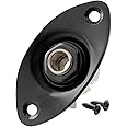 Musiclily 1/4" Oval Guitar Input Jack Output Jack Plate Socket for Strat Tele Style Electric Guitar Replacement Parts, Black