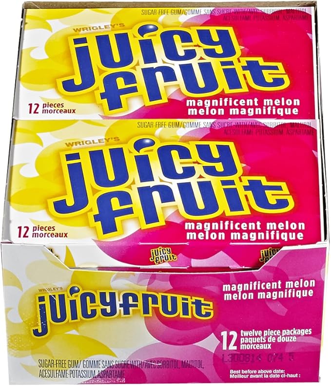 Juicy Fruit SugarFree Gum, Magnificent Melon, 12 Count Amazon.ca Grocery