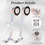Partideal 2 Packs Bird Scare Tape 328ft Reflective Double Sided Deterrent 2.4cm view 3