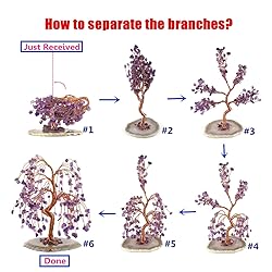 Jovivi Natural Rose Quartz Crystal Tree Tumbled