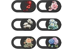 PRESSINART 6Pcs 6 Styles Camera Cover Slide Flower Phone Laptop Camera Cover Floral Pattern Privacy Guard Webcam Protector fo