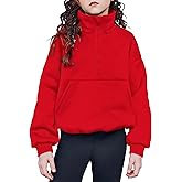 Arshiner Girls Half Zip Sweatshirt with Drawstring Hem Fleece Quarter Zip Pullover Sweatshirts Fall Clothes for Teen Girl