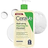 CeraVe Hydrating Foaming Oil Cleanser, Moisturizing Oil Cleanser for Face & Body, Squalane Oil + Hyaluronic Acid + Ceramides, For Dry to Very Dry Skin, Fragrance Free & Residue Free, 19 FL Oz