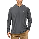 Roadbox UPF 50+ Fishing Shirts for Men, Long Sleeve UV Sun Protection Hoodie, Outdoor Hiking Running Swimming Rash Guard