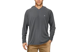 Roadbox UPF 50+ Fishing Shirts for Men, Long Sleeve UV Sun Protection Hoodie, Outdoor Hiking Running Swimming Rash Guard