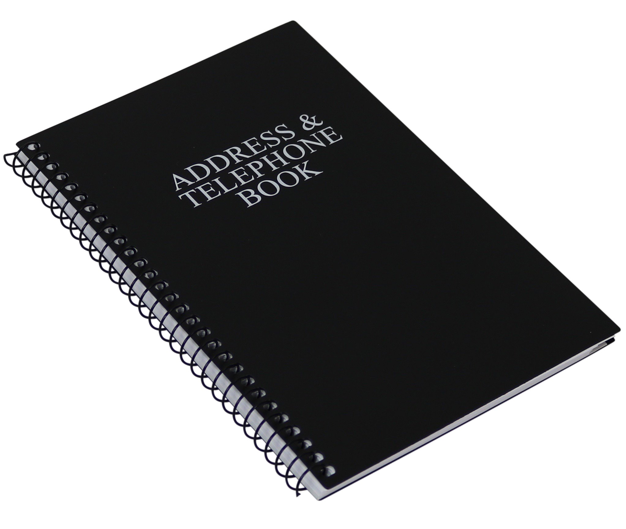 Iconikal SpiralBound Address and Telephone Book with Plastic Cover