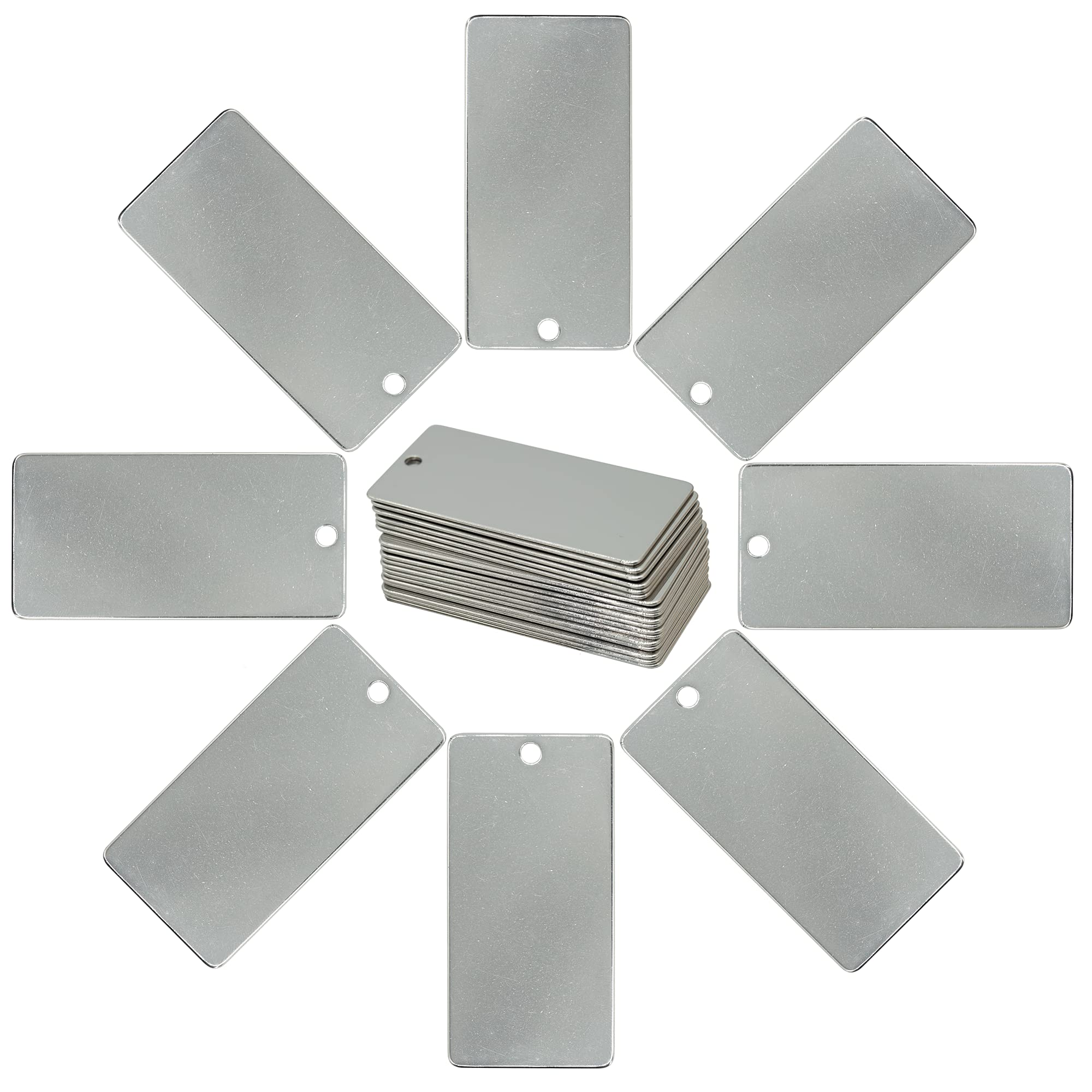 Engraving Blanks Stamping Blanks Stainless Steel Rectangle Blank Tags 25 Pack (6X3 CM)