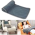S-SNAIL-OO Neck Pillow for Recliner (22x14in) Adjustable Wool Neck Roll, Non-Slip Headrest Sofa Cushion Travel Pillow for Neck and Head Support (Blue)
