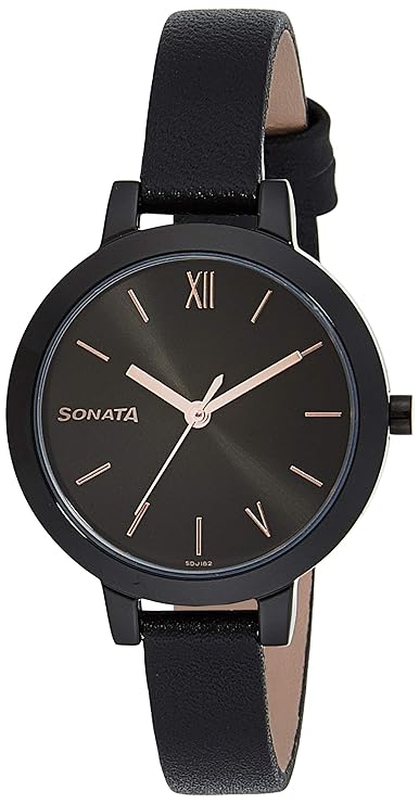 Sonata Busy Bees Analog Black Dial Women's Watch-8141NL02