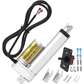 RVMARINEPAT 12V Linear Actuator, 4" Actuator 14 mm/s High Speed Linear Actuator Waterproof 1000N/220lbs Stroke with Reverse Polarity Switch Controller