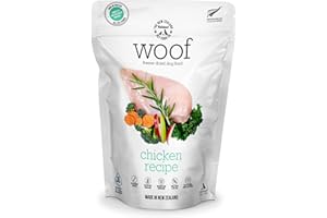 The New Zealand Natural Pet Food Co. WOOF Freeze Dried Dog Food - Chicken Recipe, High Protein Dog Treats & Snacks, Dog Food Toppers & Meals, 2.2 lb