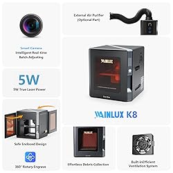 Laser Engraver, WAINLUX K8 5W Enclosed Visual Mini