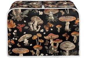 Baxinh Mushroom Printed 2 Slice Kitchen Machine Covers, Dustproof Toaster Cover Fits Most Standard Toaster, Small Kitchen App