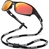 Pro Acme Kids Sunglasses for Boys Girls, Polarized Sports Youth Sunglasses with Strap for Kids Ages Color 3-12