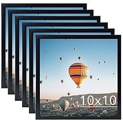 JCJMY 10x10 Picture Frame Set of 6 Black for Wall