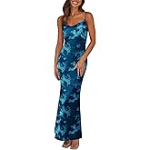 PRETTYGARDEN Women's 2026 Spring Floral Spaghetti Strap Maxi Dress Stretch Sexy Bodycon Dress Backless Slip Long Dresses