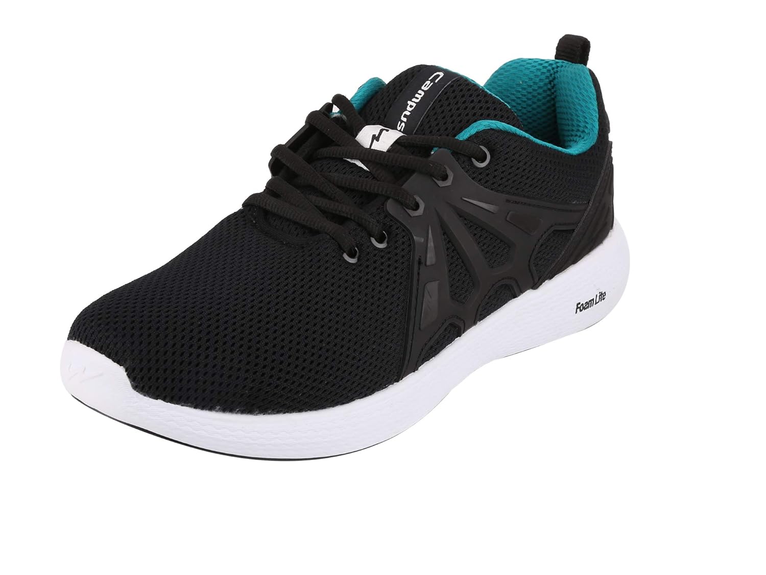 campus black sports shoes
