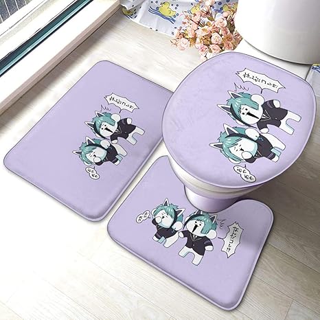 Amazon テール テミー イラスト 2 抗菌 防臭 便座カバー マット U型o型 トイレ3点セット 速乾 トイレシートカバー ラグ 吸水 マット 人气 ソフトフランネル 足元マット フロアカーペット ノンスリップ り止めパッド トイレマット タンクカバー ホーム キッチン
