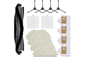 Aerqvix Accessories Replacement for AIRROBO T20+ Robot Vacuum Accessories 1x Mainbrush,2X Filters,4X Moppads,4X Dust bags,4X sidebrushes