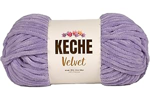 Keche Velvet Yarn for Crocheting, Soft Chenille Bulky Baby Blanket Amigurumi Yarn 100 gr (132 yds) - Lilac