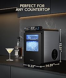 ecozy Nugget Ice Maker Countertop, Smart Pebble Ice