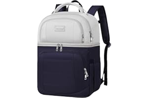 SINVICKO Cooler Backpack, Leak Proof Soft Double Deck Cooler Bag, Insulated Backpack Cooler Lunch Backpack for Men Women